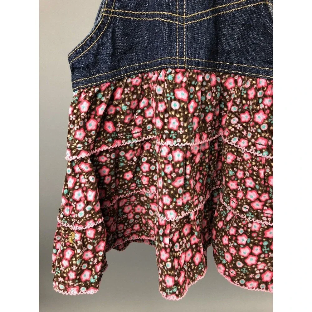 Oshkosh B’gosh Toddler Girl 24 Mo Vestbak Tiered Dress Floral VINTAGE Brown Pink